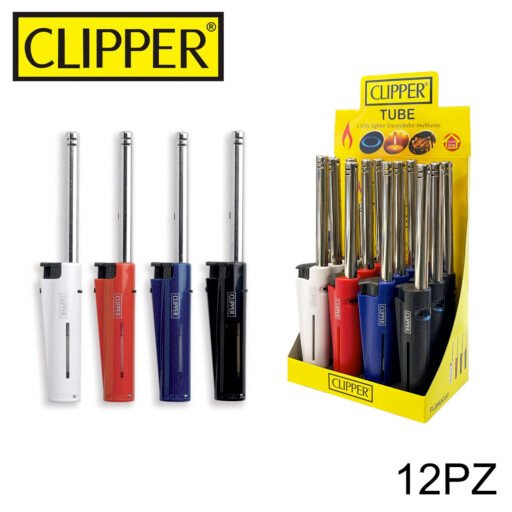 Clipper Tube Accendigas Colorati Ricaricabile 12Pz