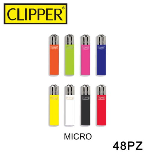 Clipper Accendino Micro Solid Mix Brand 48Pz