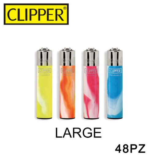 Clipper Accendino Large Fluo Nebula Branded 48Pz