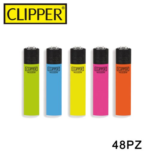 Art.Cl1A104Ith Clipper Large Fluo Branded 48Pz