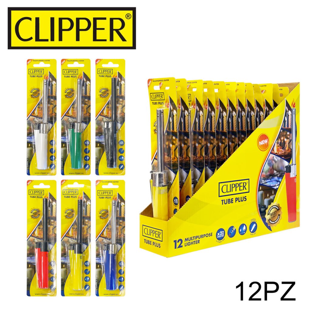 Clipper Tube Plus Accendigas Colorati Blister00 12Pz