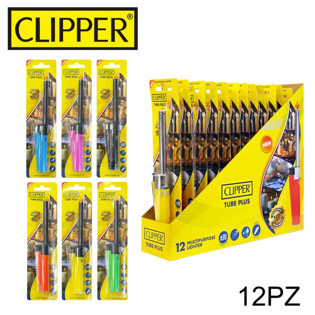Clipper Tube Plus Accendigas Colorati Blister02 12Pz