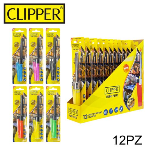 Clipper Tube Plus Accendigas Colorati Blister02 12Pz