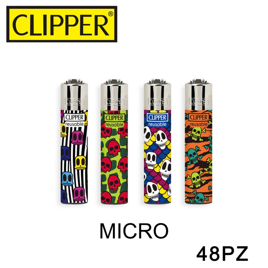 Clipper Accendino Micro Wild Skulls 3 48Pz