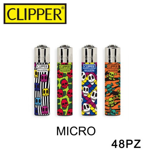Clipper Accendino Micro Wild Skulls 3 48Pz