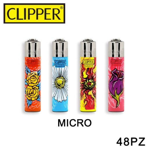 Clipper Micro Accendino Abstract Plants 48Pz