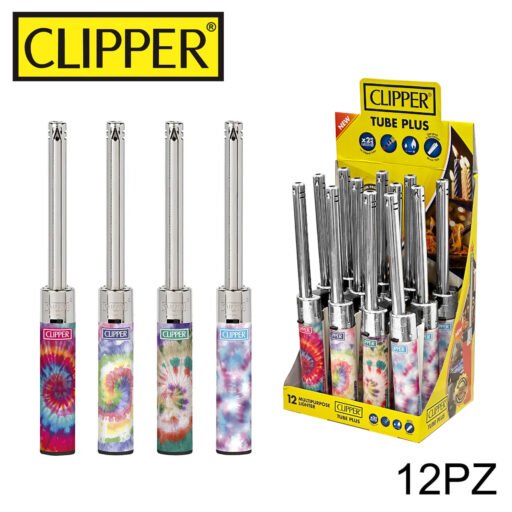 Clipper Tube Plus Accendigas Tie Dye4 12Pz