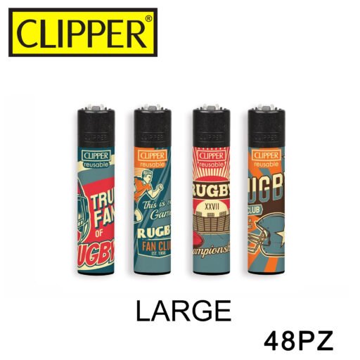 Clipper Accendino Large Retro Rugby Bw 48Pz