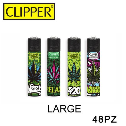 Clipper Accendino Large Graff Weed 48Pz