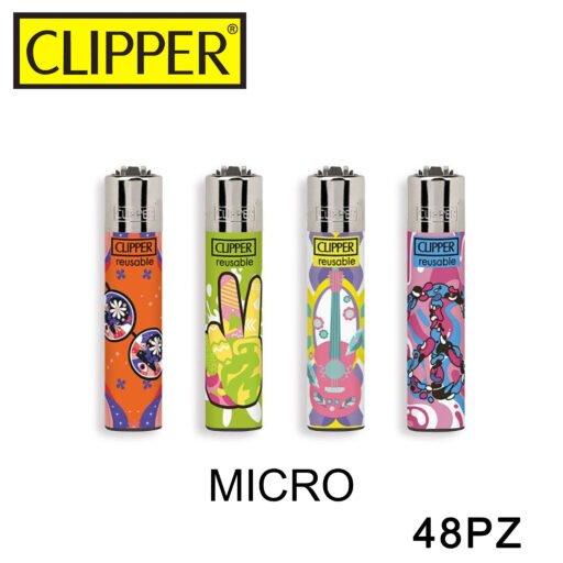 Clipper Micro Accendino Hippie Emblems 48Pz