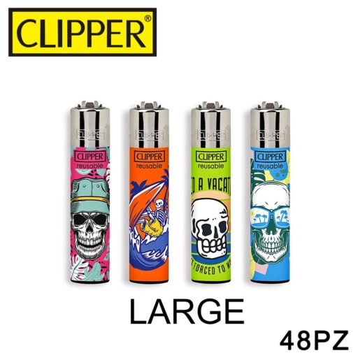 Clipper Accendino Large Vacay Skulls 48Pz