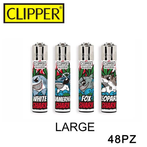 Clipper Accendino Large Shark Weed 48Pz