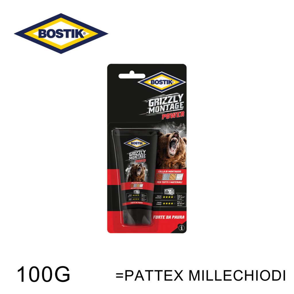 GRZZLY 100GR MONTAGE POWER COLLA FORTE BOSTIK ART.6314998 7002870 BL1