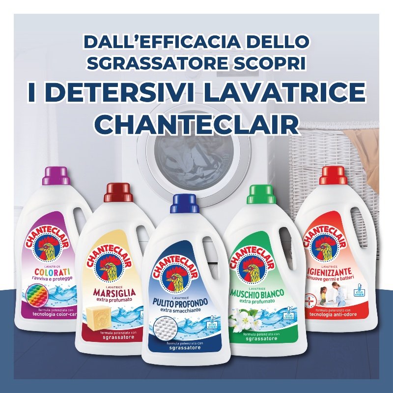 Chanteclair Detersivo Lavatrice Pulito Profondo 1260 ml (28 Lavaggi) – Cartone da 8, Vero Sgrassatore ART. 12ND41IT - immagine 7