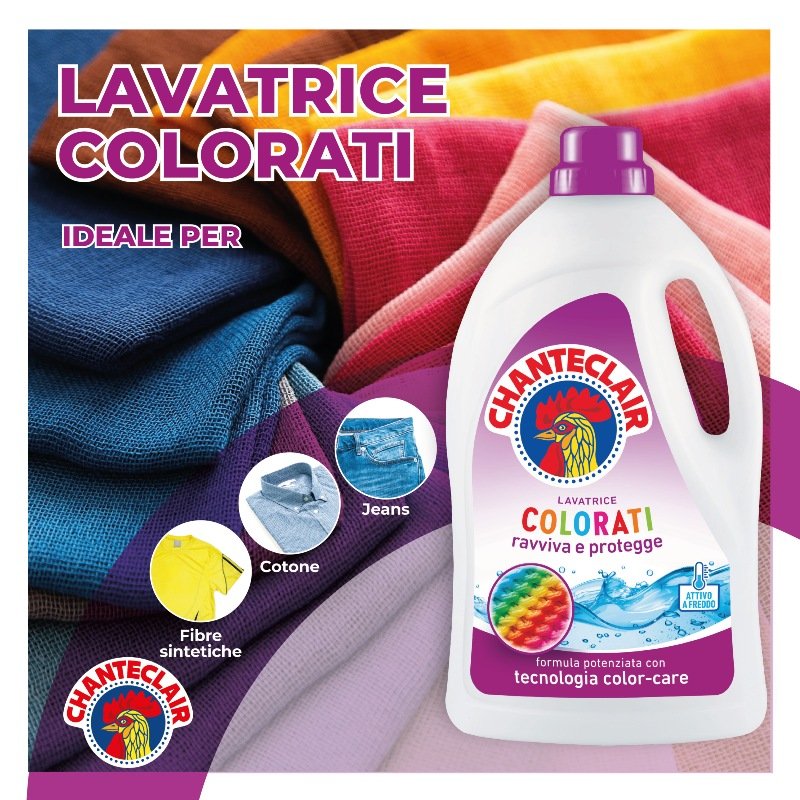 Chanteclair detersivo lavatrice Colorati consigli di utilizzo 1260 ml cartone da 8 flaconi
