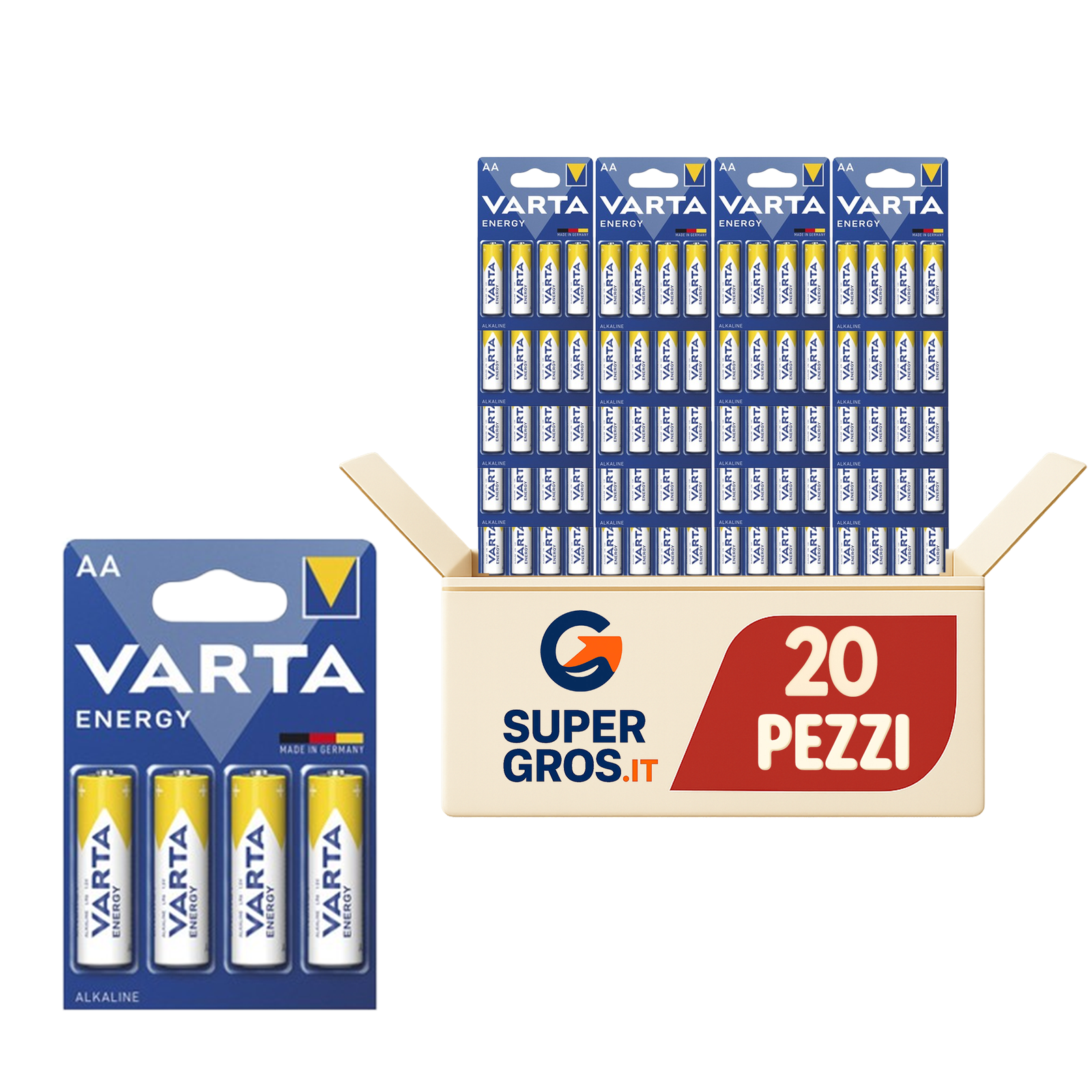 VARTA Energy pile stilo AA LR6 blister da 4 confezione 20 blister barcode 4008496626427